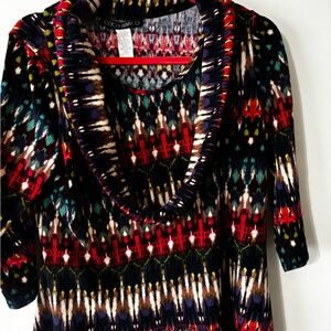 Coco Bianco Vibrant Abstract Women's Blouse/Christmas/Fall Size L
